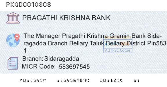 Karnataka Gramin Bank SidaragaddaBranch 