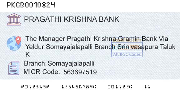 Karnataka Gramin Bank SomayajalapalliBranch 