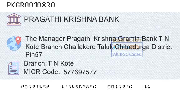 Karnataka Gramin Bank T N KoteBranch 