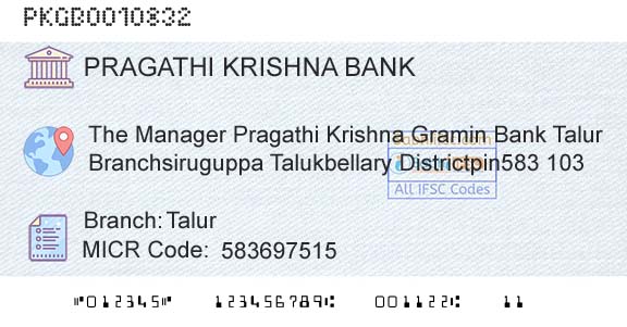 Karnataka Gramin Bank TalurBranch 