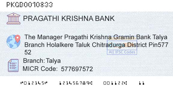 Karnataka Gramin Bank TalyaBranch 