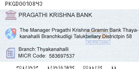 Karnataka Gramin Bank ThyakanahalliBranch 
