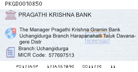 Karnataka Gramin Bank UchangidurgaBranch 