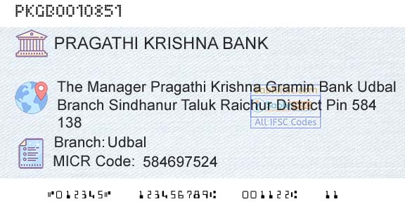 Karnataka Gramin Bank UdbalBranch 