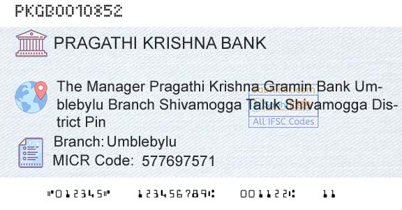 Karnataka Gramin Bank UmblebyluBranch 