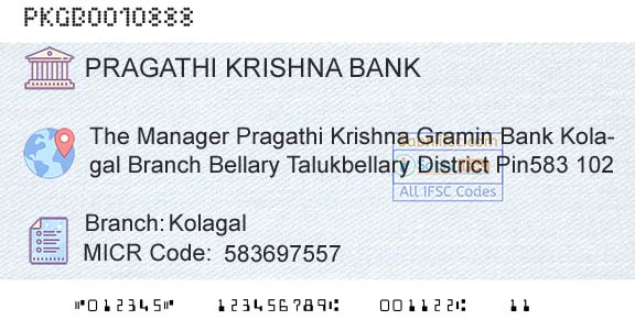 Karnataka Gramin Bank KolagalBranch 