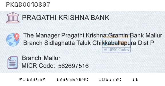 Karnataka Gramin Bank MallurBranch 