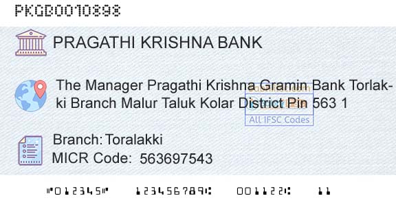 Karnataka Gramin Bank ToralakkiBranch 