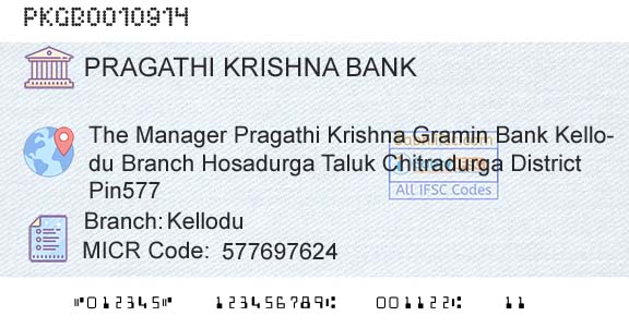 Karnataka Gramin Bank KelloduBranch 