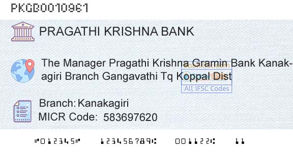 Karnataka Gramin Bank KanakagiriBranch 