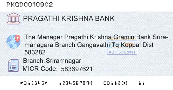 Karnataka Gramin Bank SriramnagarBranch 