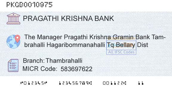 Karnataka Gramin Bank ThambrahalliBranch 