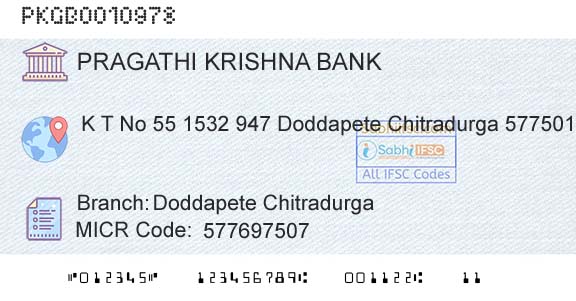 Karnataka Gramin Bank Doddapete ChitradurgaBranch 