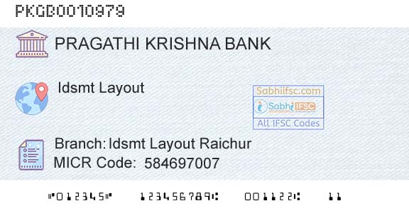 Karnataka Gramin Bank Idsmt Layout RaichurBranch 