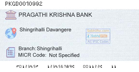 Karnataka Gramin Bank ShingrihalliBranch 