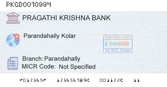 Karnataka Gramin Bank ParandahallyBranch 