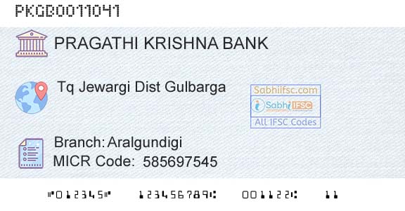 Karnataka Gramin Bank AralgundigiBranch 