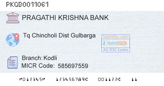 Karnataka Gramin Bank KodliBranch 