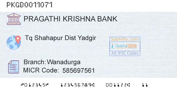 Karnataka Gramin Bank WanadurgaBranch 