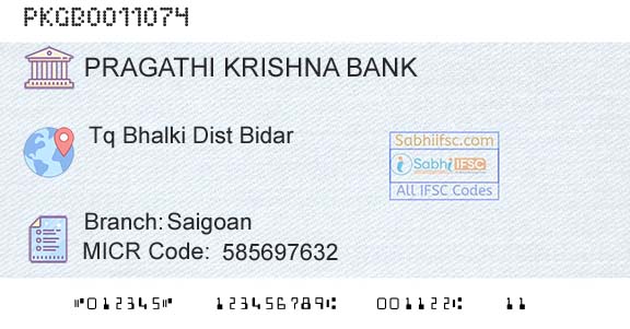 Karnataka Gramin Bank SaigoanBranch 