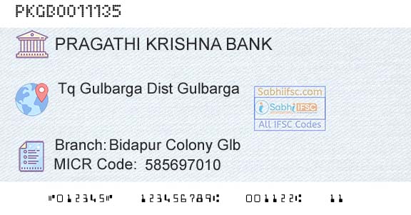 Karnataka Gramin Bank Bidapur Colony GlbBranch 