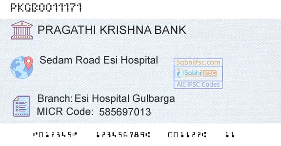 Karnataka Gramin Bank Esi Hospital GulbargaBranch 