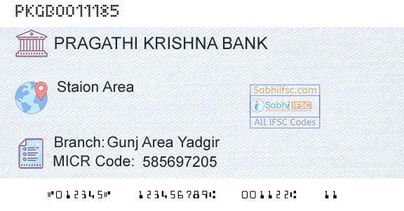 Karnataka Gramin Bank Gunj Area YadgirBranch 