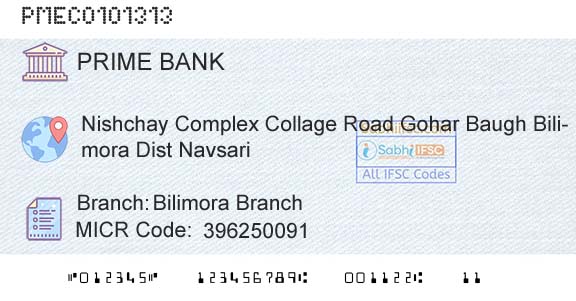 Prime Cooperative Bank Limited Bilimora BranchBranch 