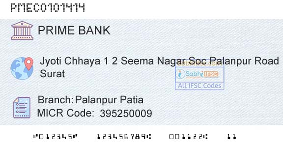Prime Cooperative Bank Limited Palanpur PatiaBranch 
