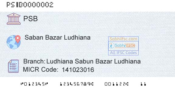 Punjab And Sind Bank Ludhiana Sabun Bazar LudhianaBranch 