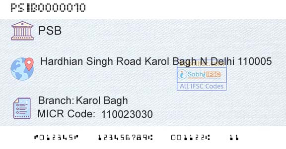 Punjab And Sind Bank Karol BaghBranch 