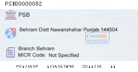 Punjab And Sind Bank BehramBranch 