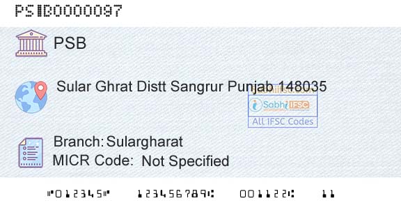 Punjab And Sind Bank SulargharatBranch 