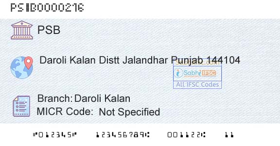 Punjab And Sind Bank Daroli KalanBranch 