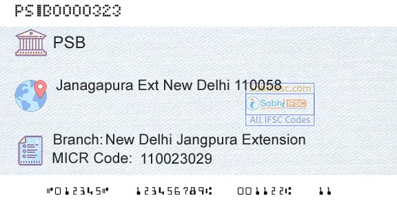 Punjab And Sind Bank New Delhi Jangpura ExtensionBranch 