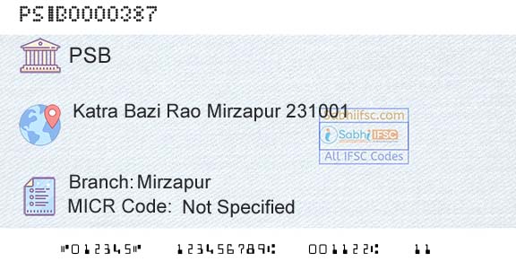 Punjab And Sind Bank MirzapurBranch 