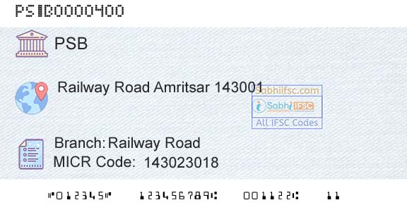 Punjab And Sind Bank Railway RoadBranch 