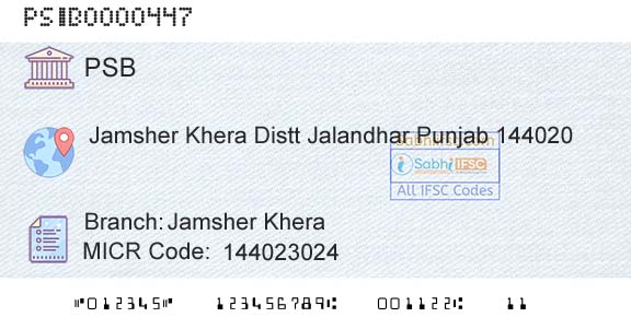 Punjab And Sind Bank Jamsher KheraBranch 