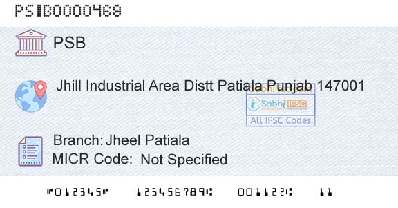 Punjab And Sind Bank Jheel PatialaBranch 