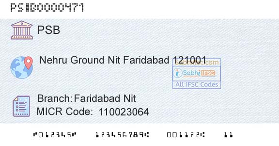 Punjab And Sind Bank Faridabad NitBranch 