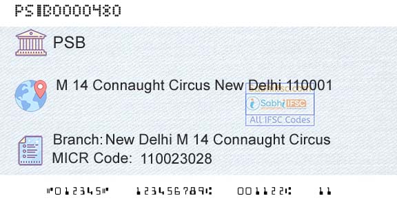 Punjab And Sind Bank New Delhi M 14 Connaught CircusBranch 