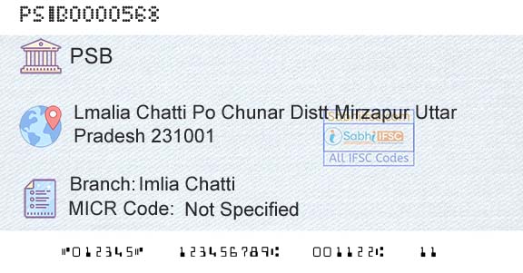 Punjab And Sind Bank Imlia ChattiBranch 
