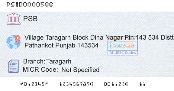 Punjab And Sind Bank TaragarhBranch 
