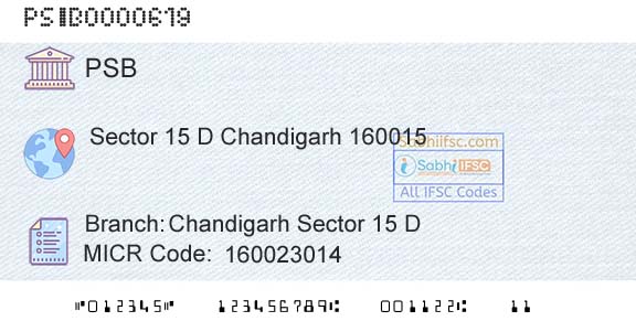 Punjab And Sind Bank Chandigarh Sector 15 DBranch 