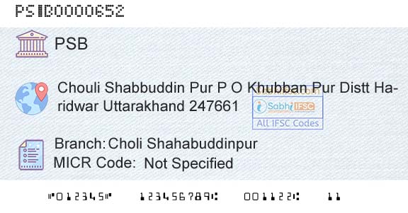 Punjab And Sind Bank Choli ShahabuddinpurBranch 