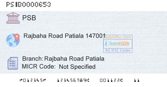 Punjab And Sind Bank Rajbaha Road PatialaBranch 