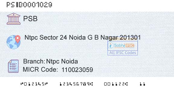 Punjab And Sind Bank Ntpc NoidaBranch 