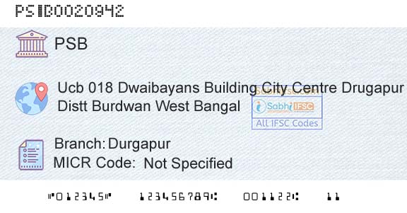 Punjab And Sind Bank DurgapurBranch 