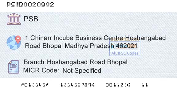 Punjab And Sind Bank Hoshangabad Road BhopalBranch 