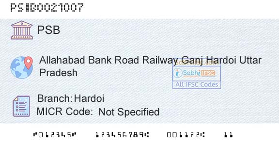Punjab And Sind Bank HardoiBranch 